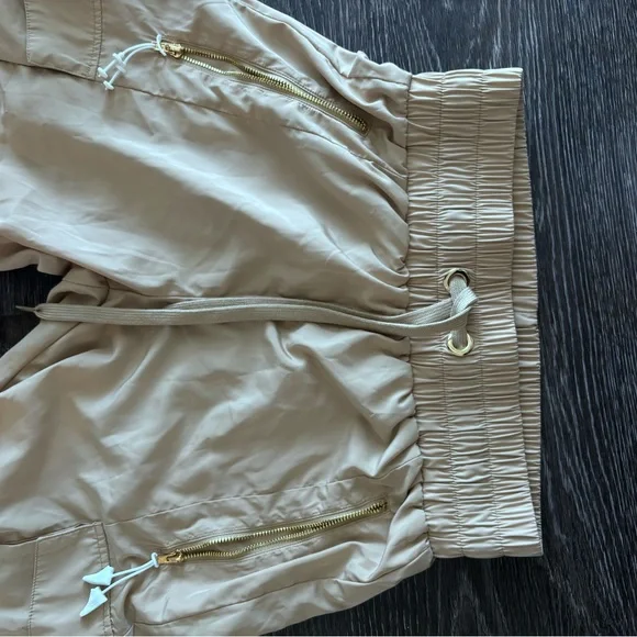 NWT Adam Selman Sport tan cargo joggers size small